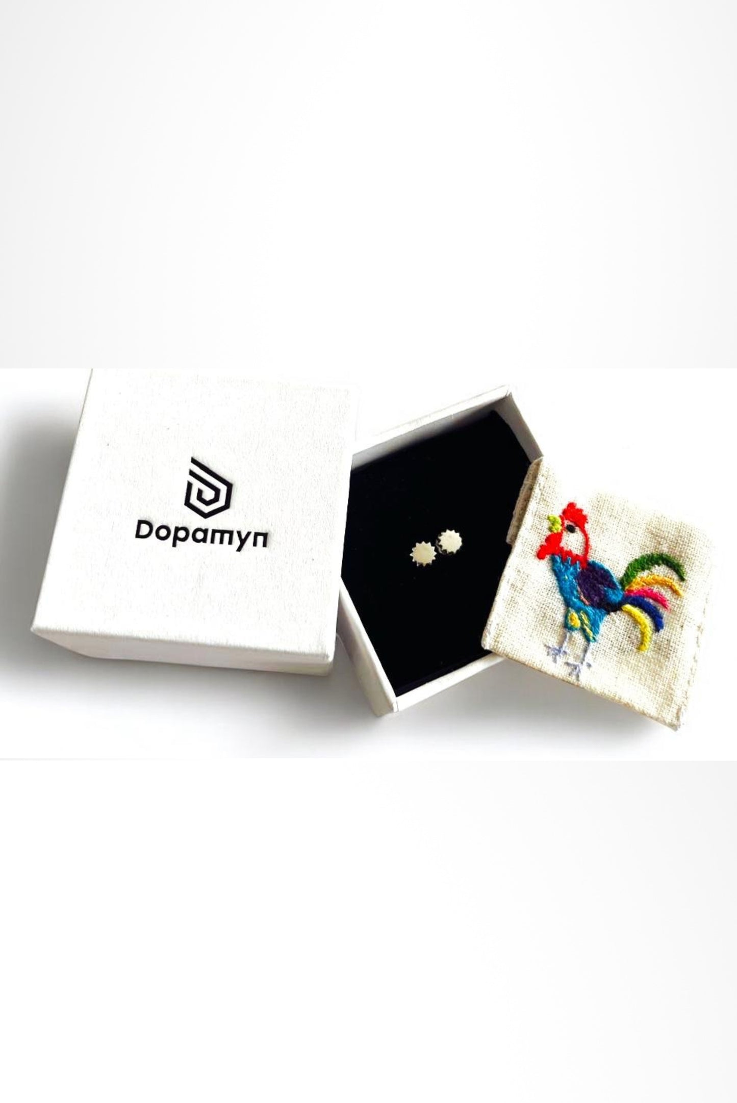 Aretes unisex Sun Sun en plata esterlina, diseño minimalista hecho a mano con empaque bordado artesanal – DOPAMYN