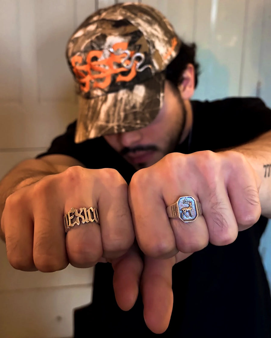 Anillo Deer Signet y Anillo México en la calle, estilo DPMN★