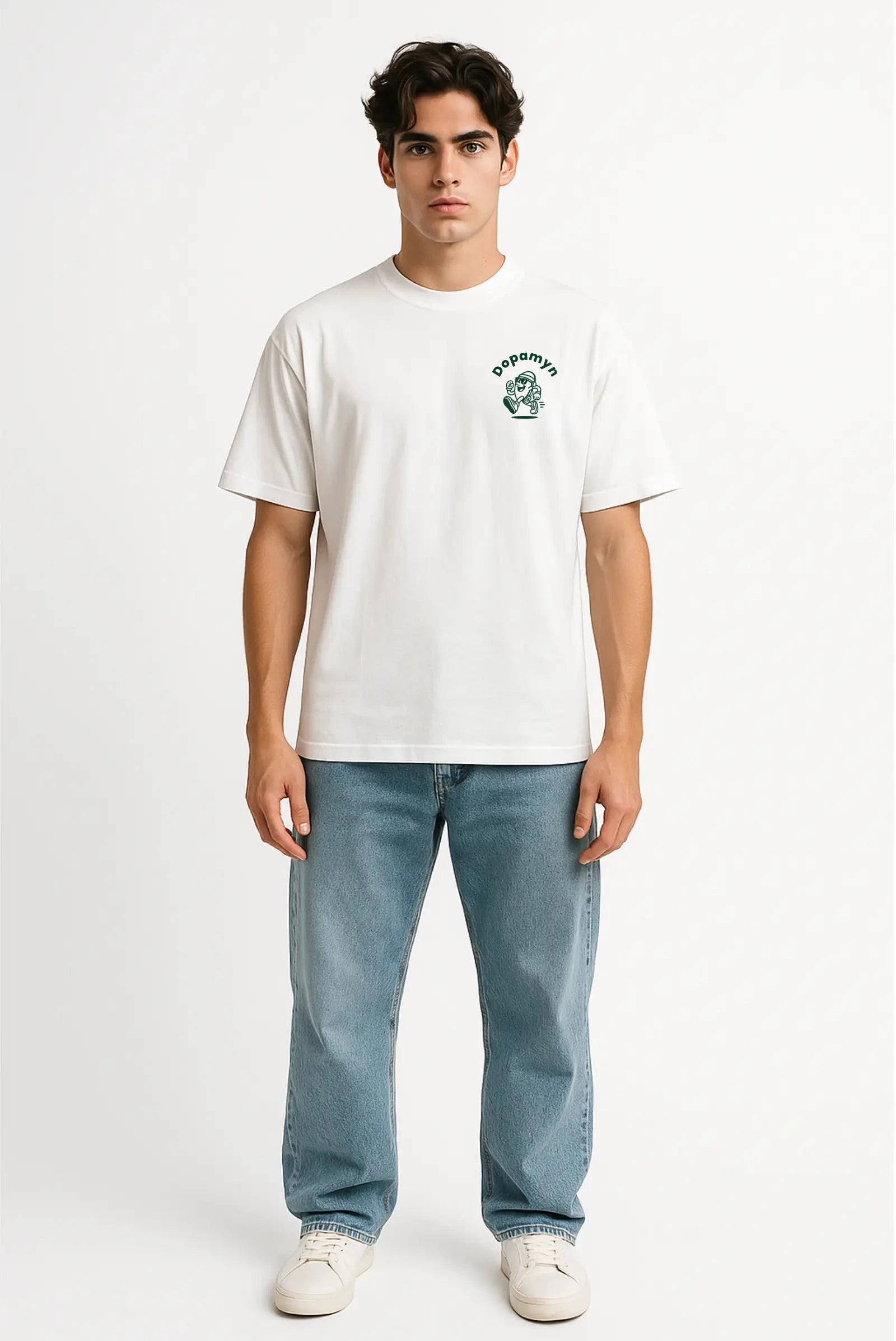 Anti-Hustle Oversized Tee Blanca DOPAMYN