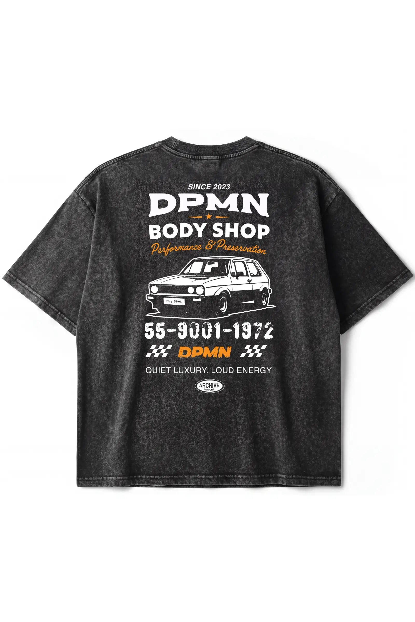 Archive Motors Oversized Tee — Washed Black