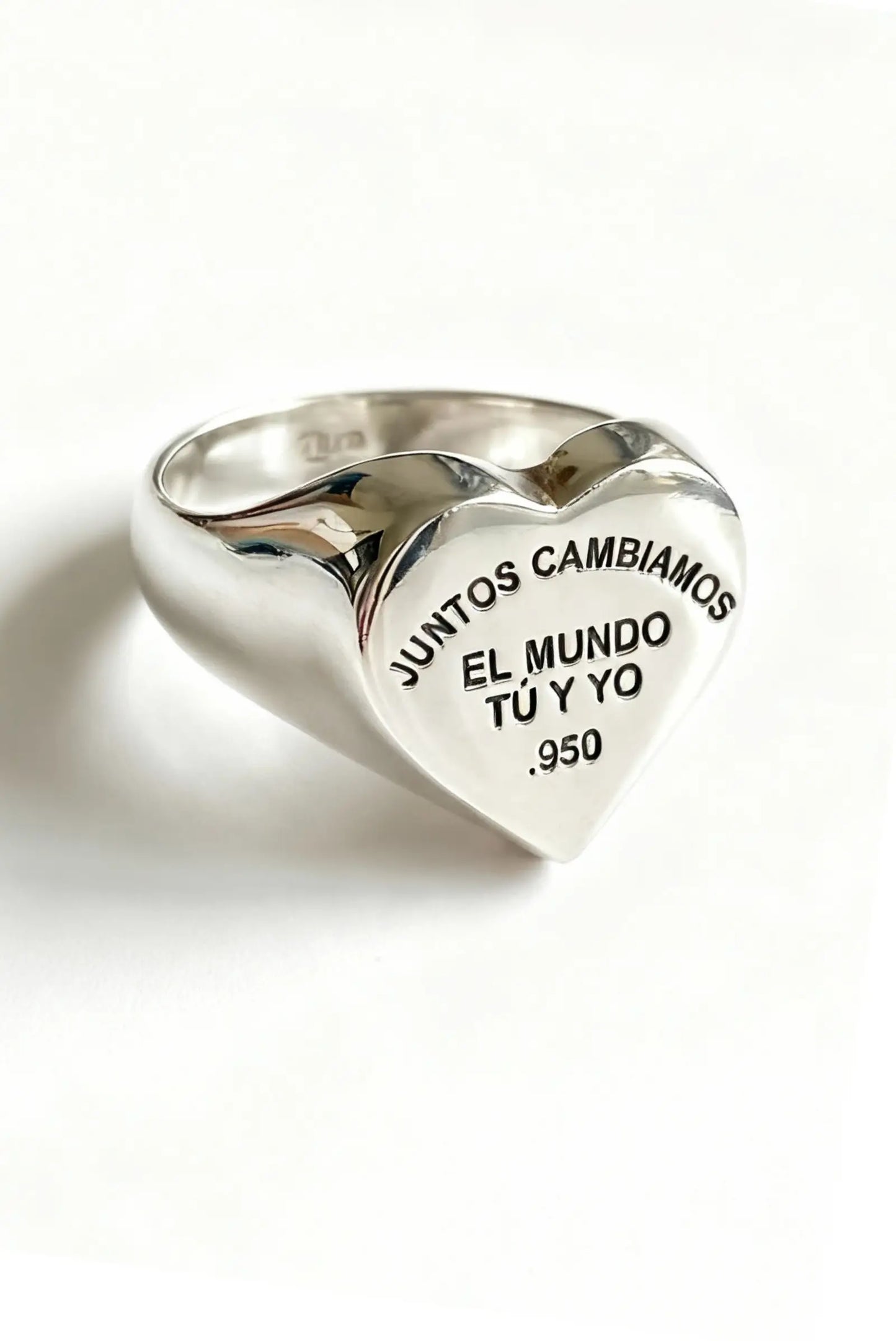 Anillo sello de corazón en plata esterlina con grabado personalizado y valor sentimental Dopamyn