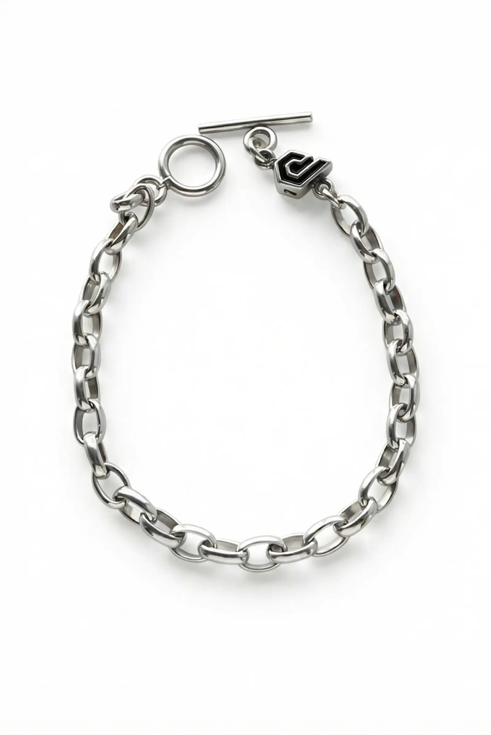 Pulsera unisex de eslabón grande en plata esterlina, modelo Orbit de Dopamyn