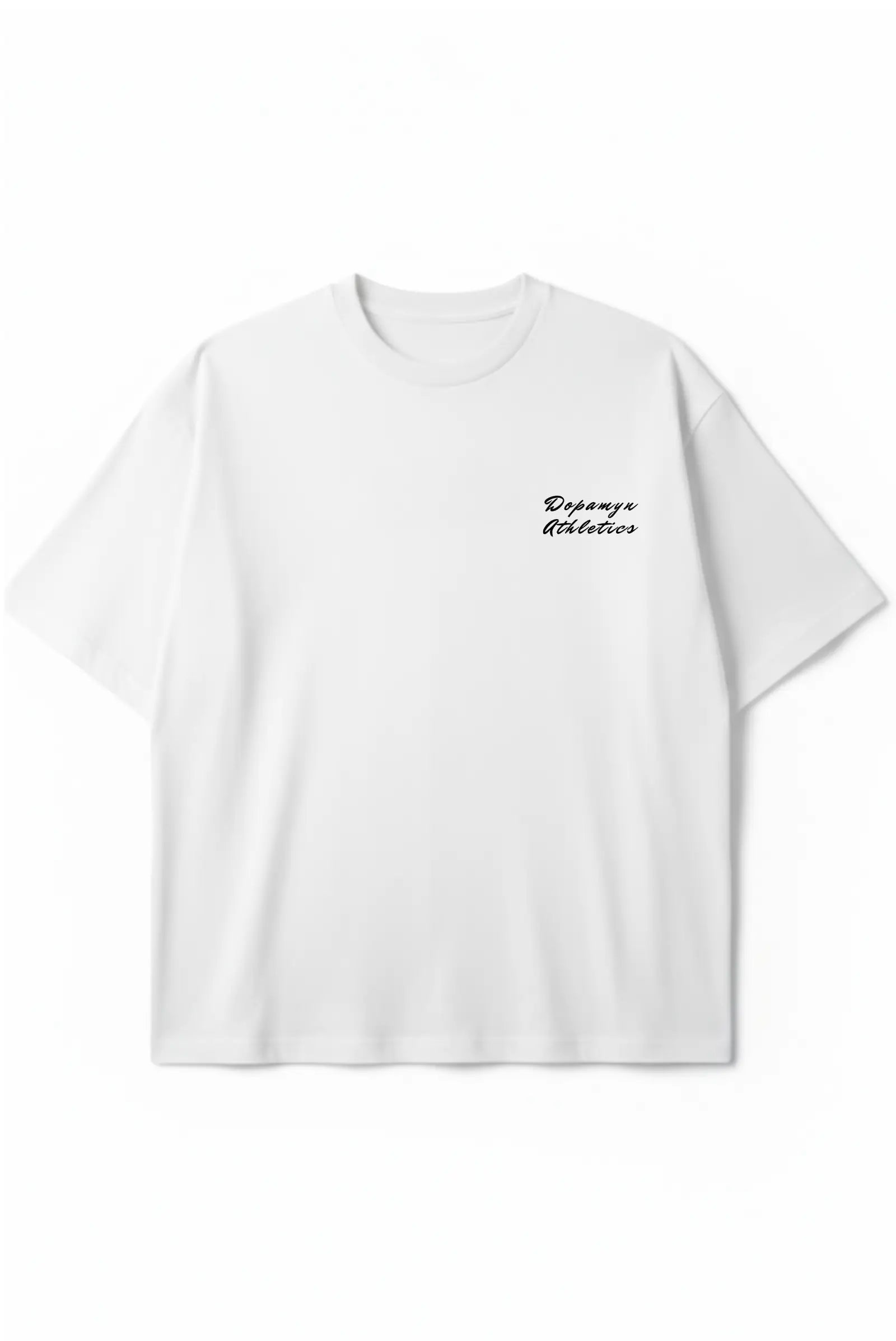 Playera blanca oversize unisex con estampado Train Hard Dopamyn