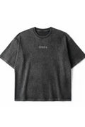 Playera DPMN oversized tee negra acid washed logo DPMN estrella frontal streetwear unisex