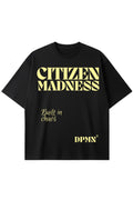Playera Dopamyn Citizen Madness estilo streetwear corte relajado oversized