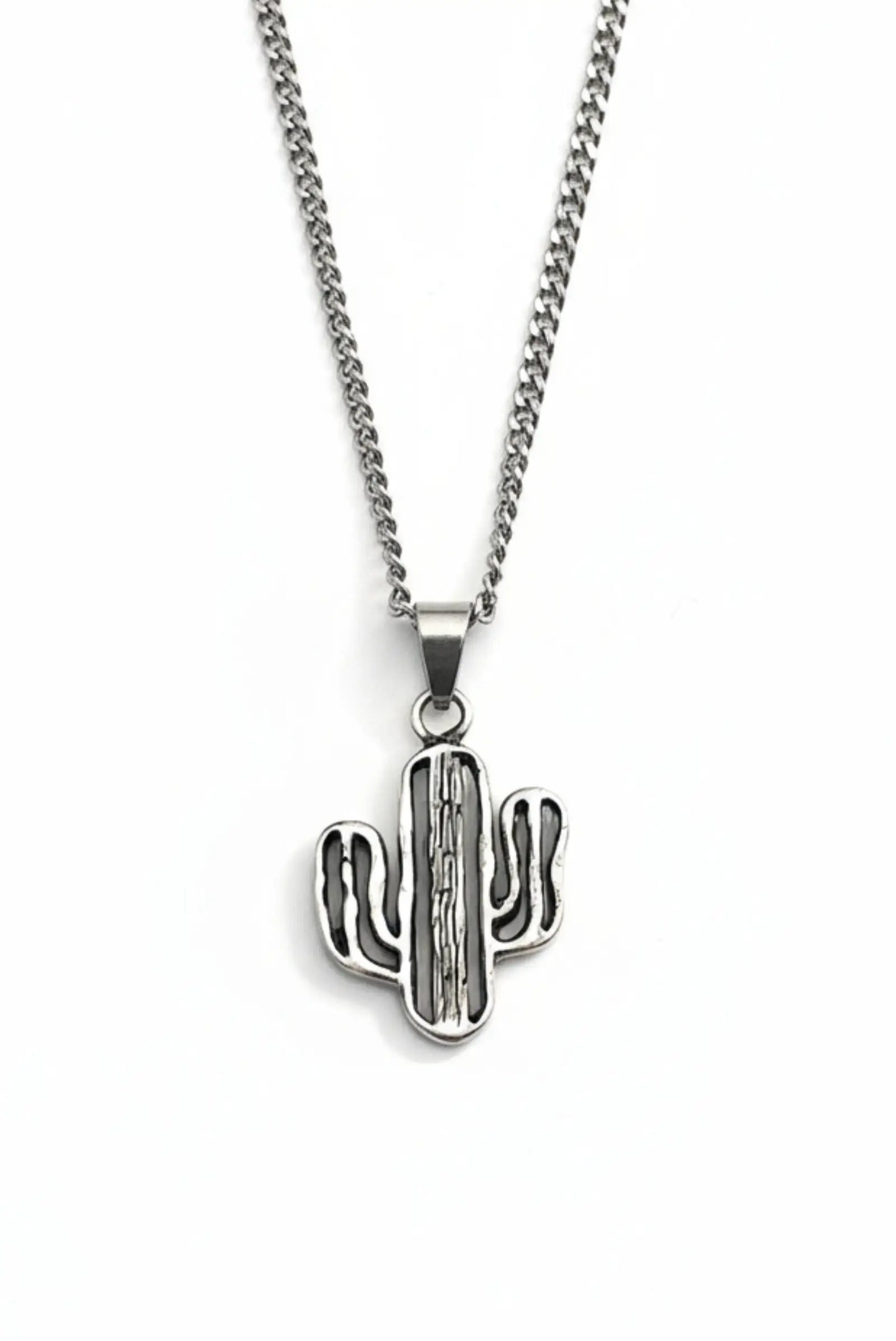Collar cactus en plata esterlina para mujer u hombre, diseño artesanal y estilo minimalista DOPAMYN