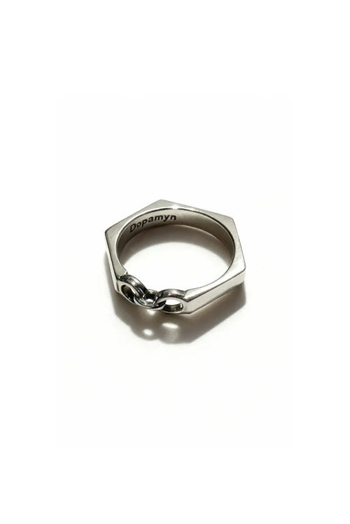 Anillo de eslabones de plata unisex DOPAMYN. Joyería mexicana.