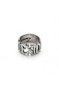 Anillo México de plata .950 con letras caladas, joyería mexicana hecha a mano DOPAMYN