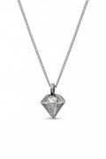 Collar Diamante en plata .950 con dije facetado, joyería DOPAMYN