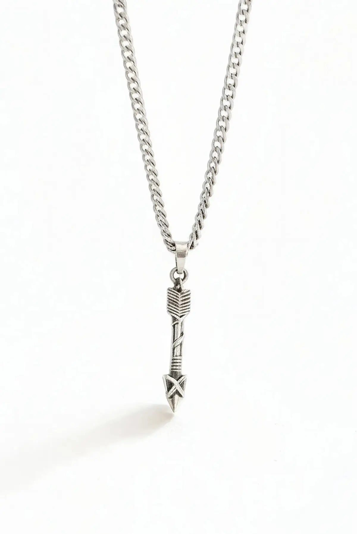 Collar de flecha en plata .950 estilo moderno, artesanal y unisex DOPAMYN