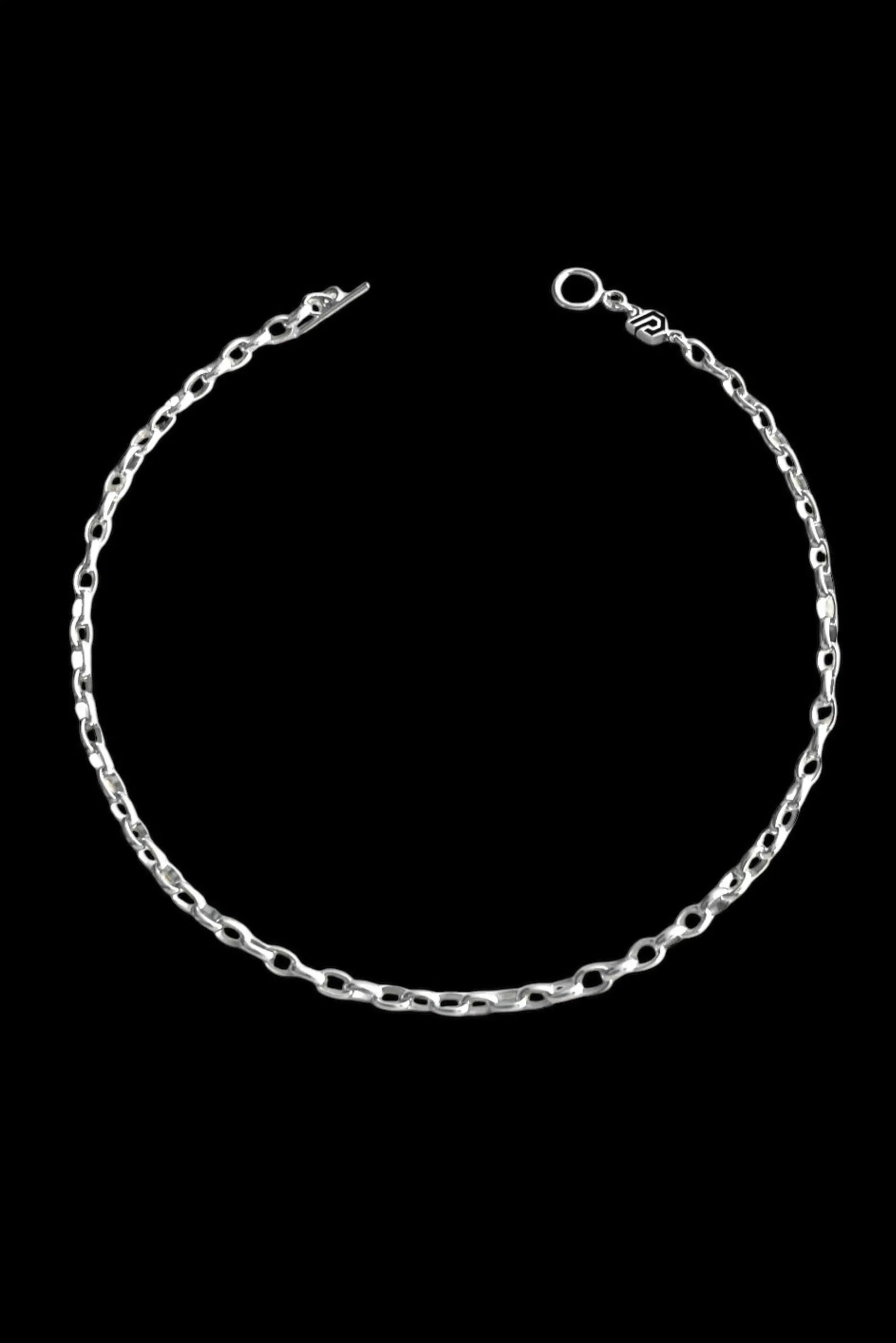 Collar unisex de eslabón grande en plata esterlina, modelo Orbit de Dopamyn