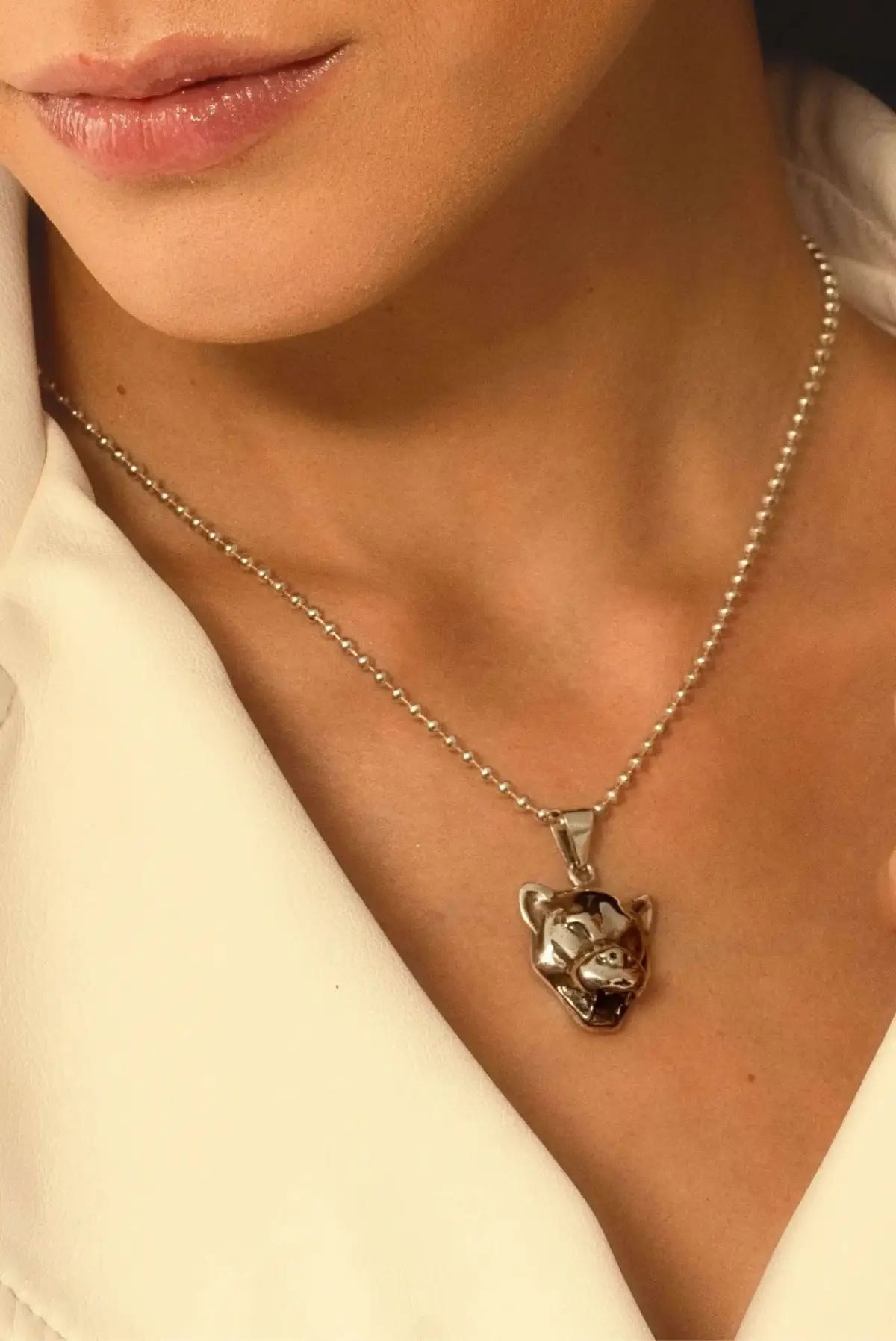 Collar Panther en plata .950 estilo minimalista, artesanal y unisex DOPAMYN