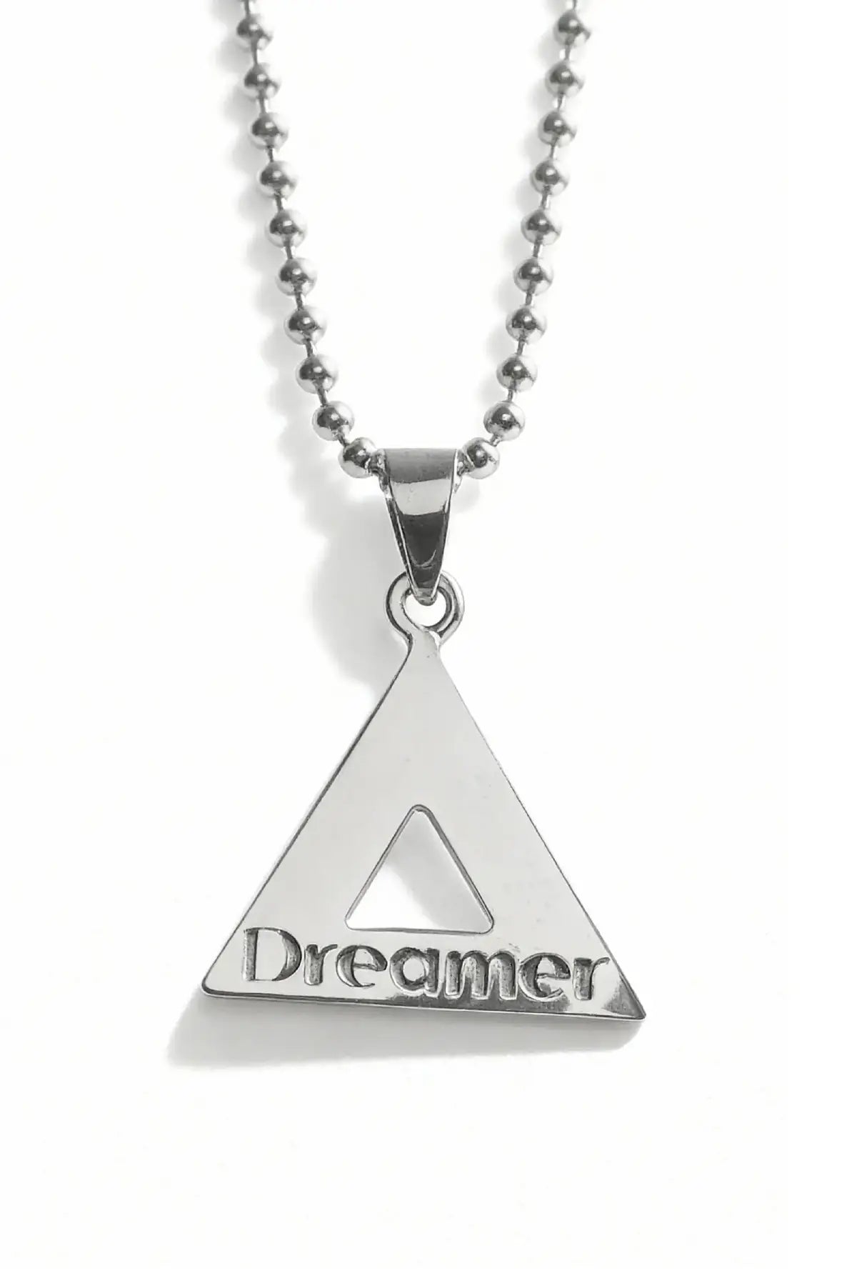 Collar de triángulo Dreamer en plata .950 diseño geométrico minimalista, unisex y artesanal DOPAMYN
