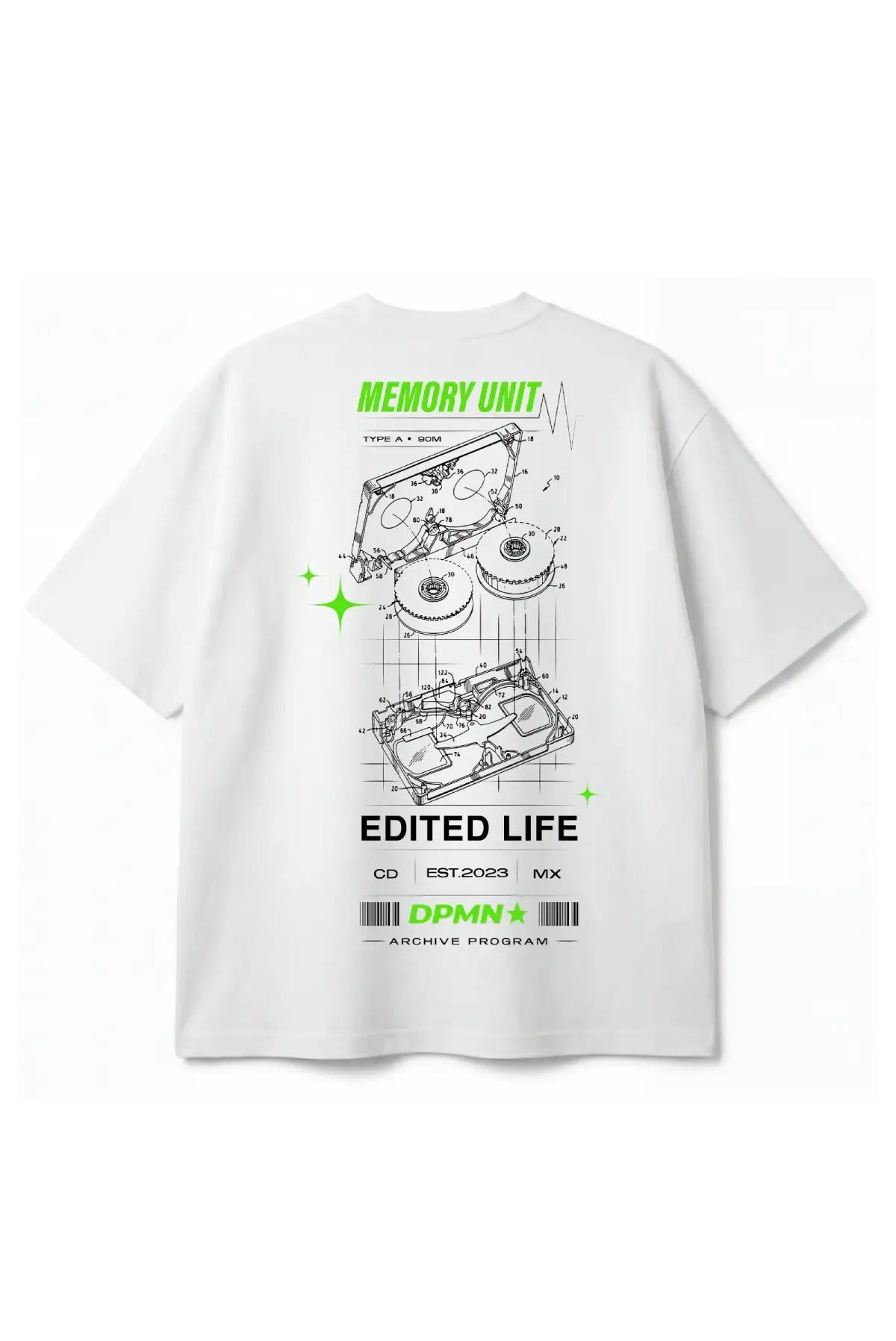 Edited Life Oversized Tee Off White, playera unisex DOPAMYN