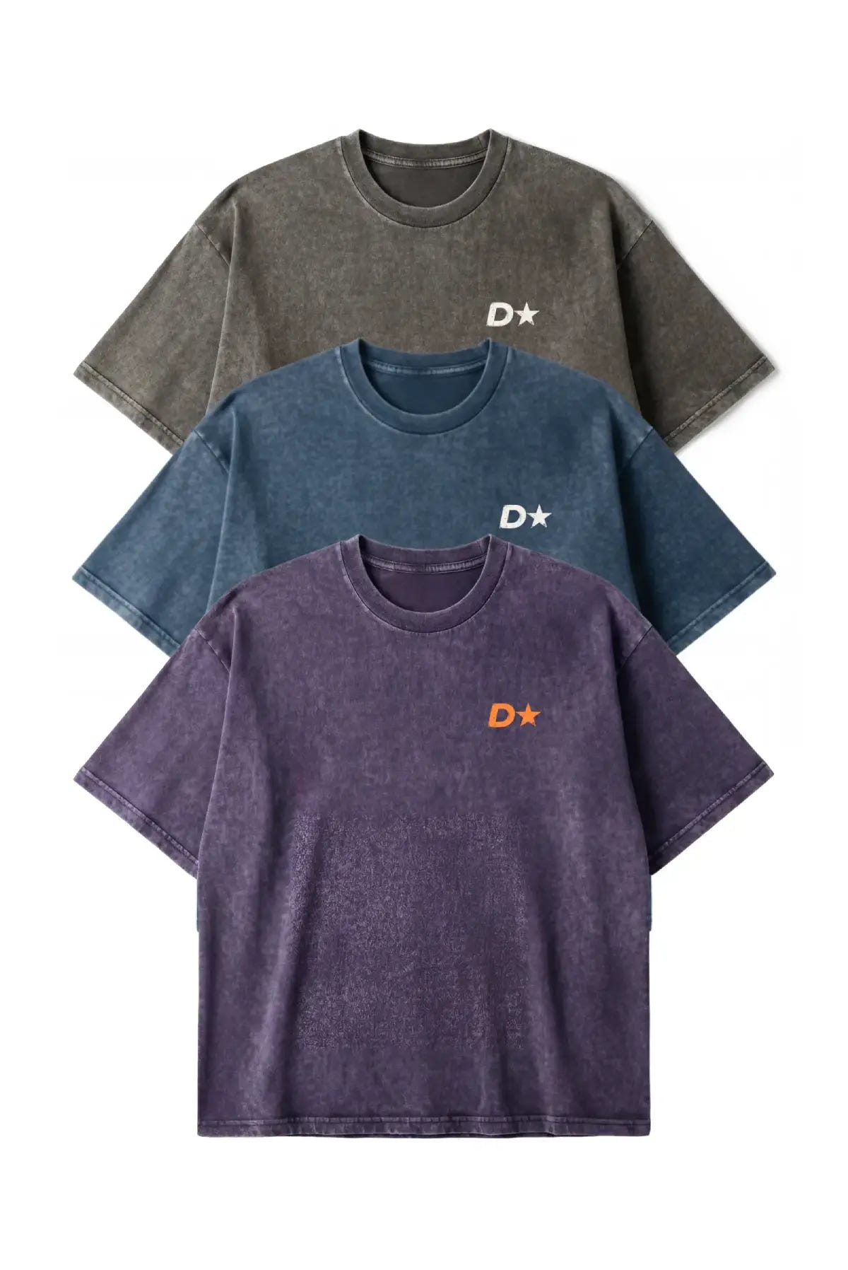 Set de 3 Icon Tees DOPAMYN, playeras semi oversized en varios colores
