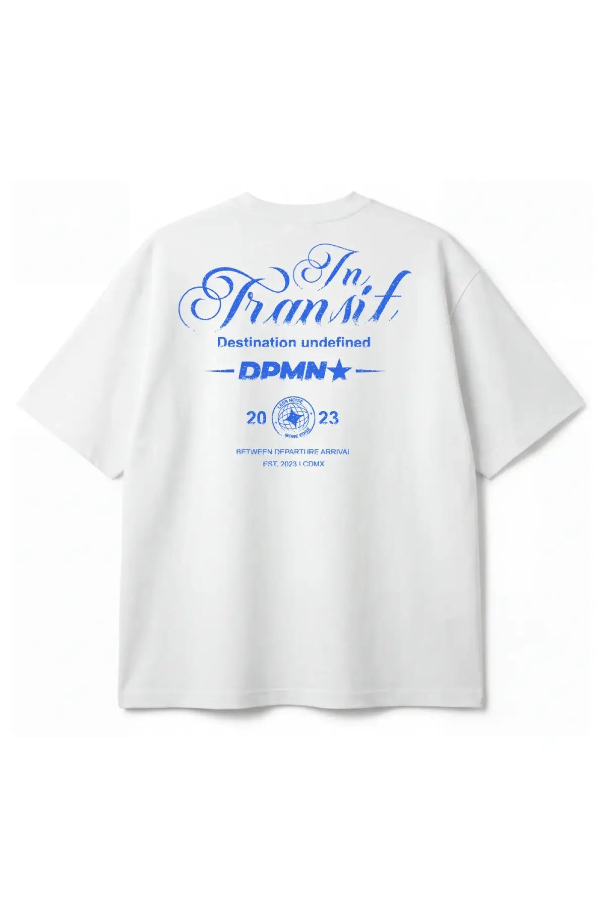 In Transit Oversized Tee Off White, playera unisex DOPAMYN