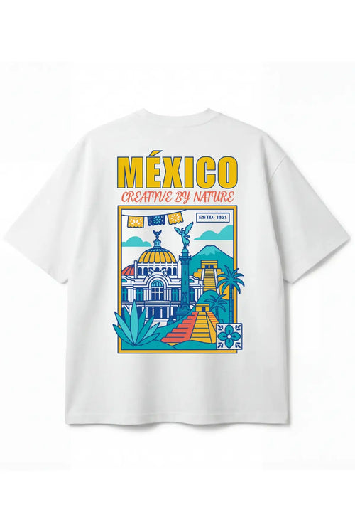 México Oversized Tee en algodón peinado, playera oversized unisex DOPAMYN