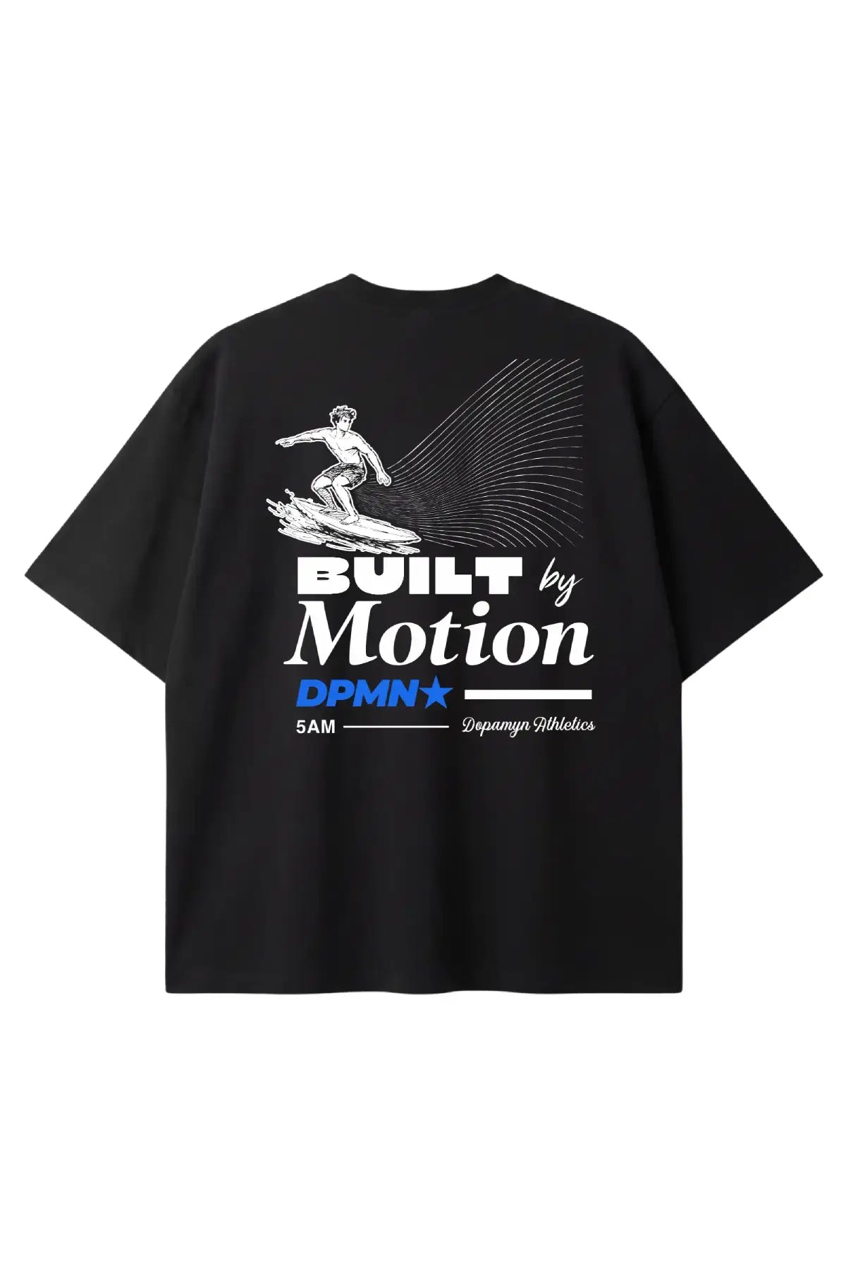 Motion Oversized Tee All Black, playera unisex DOPAMYN