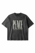 Peace Semi Oversized Tee — Washed Black