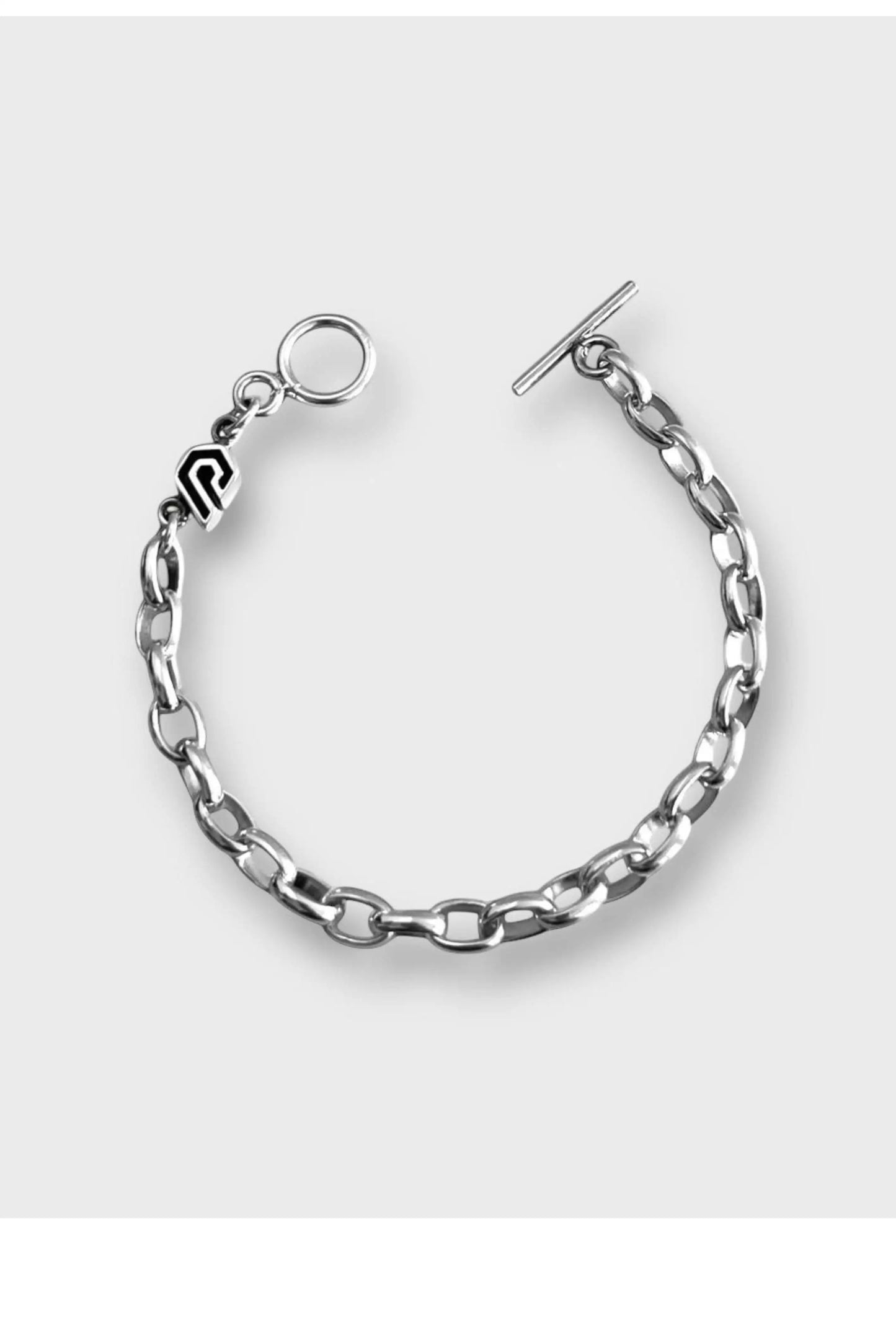 Pulsera unisex de eslabón grande en plata esterlina, modelo Orbit de Dopamyn