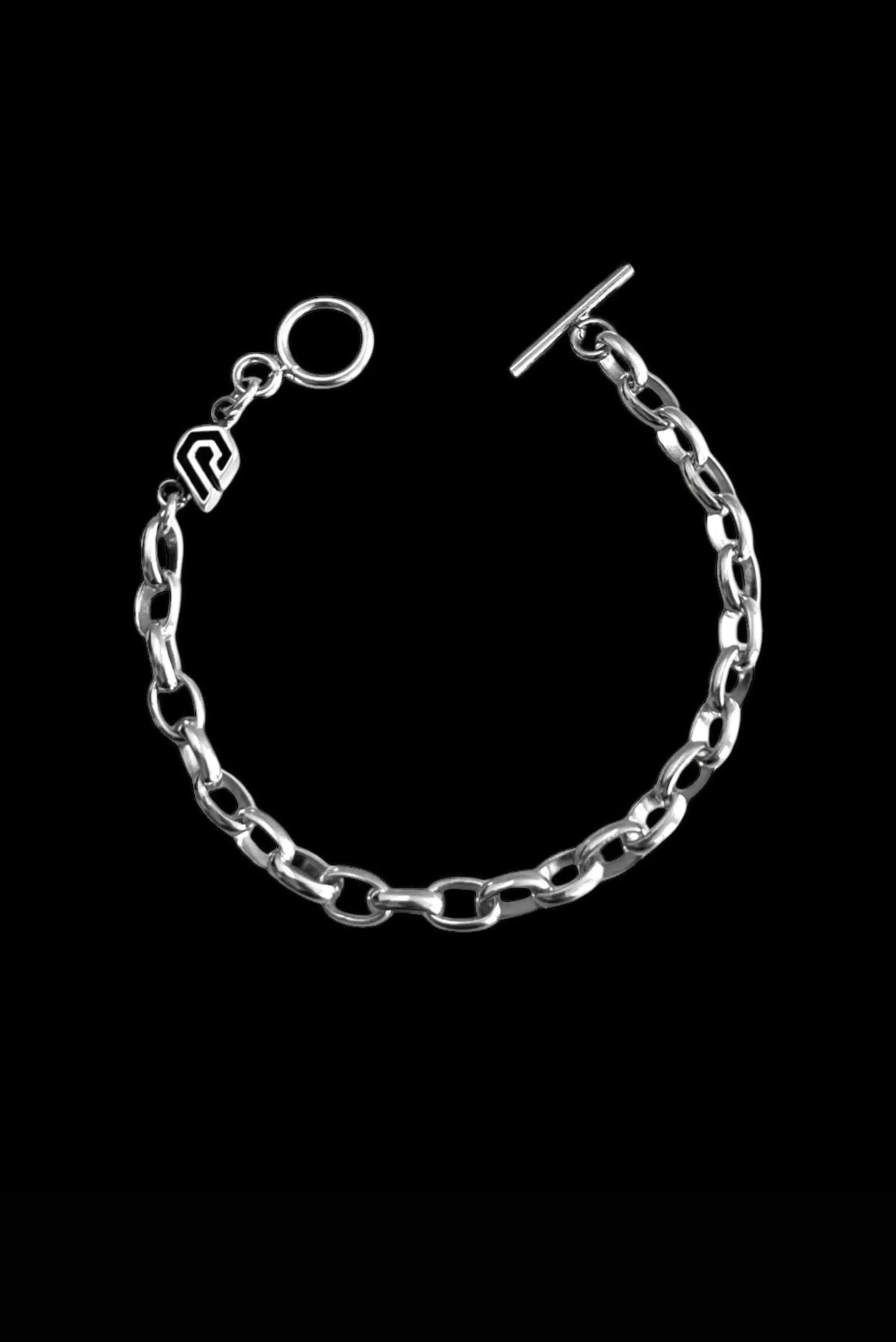 Pulsera unisex de eslabón grande en plata esterlina, modelo Orbit de Dopamyn