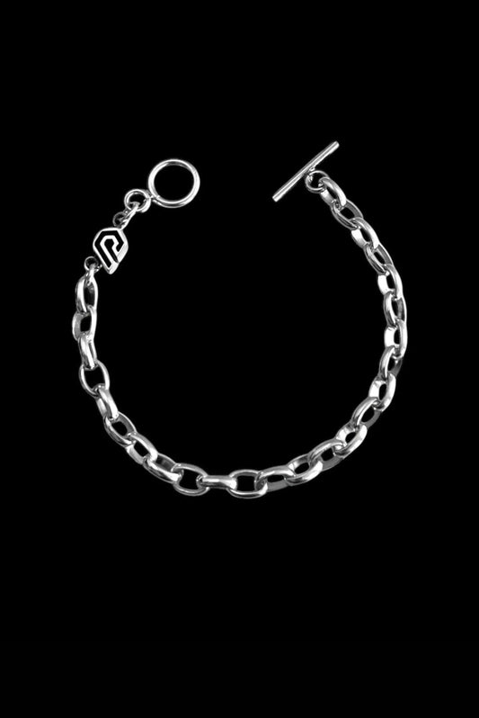 Pulsera unisex de eslabón grande en plata esterlina, modelo Orbit de Dopamyn