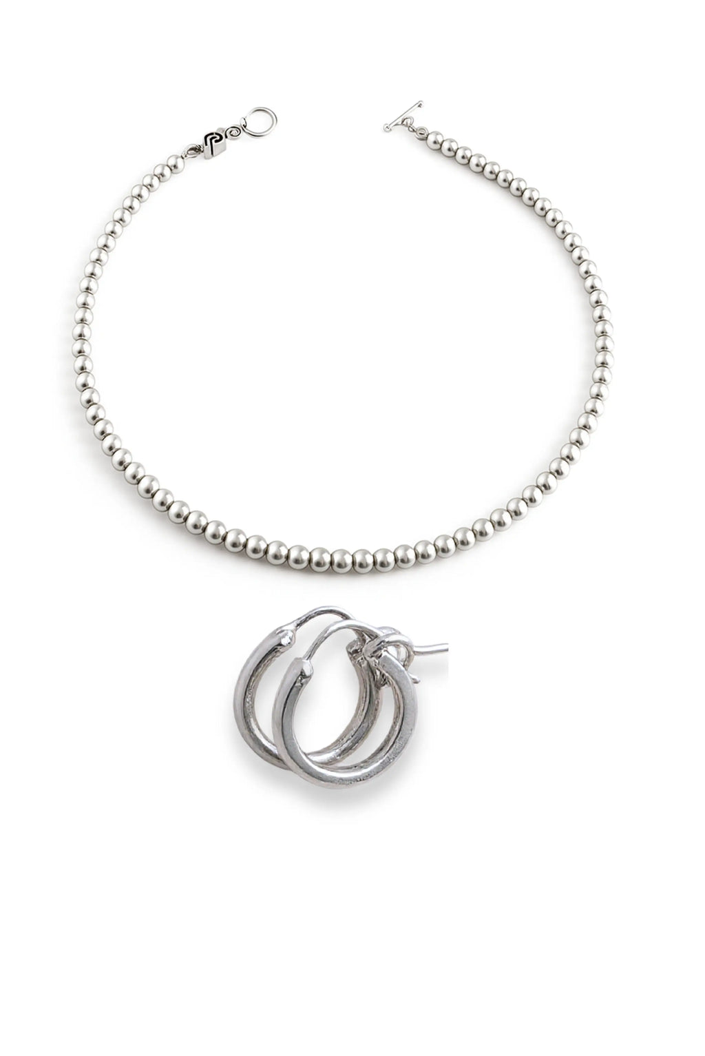 Collar unisex Sphere minimalista con perlas de plata esterlina DOPAMYN