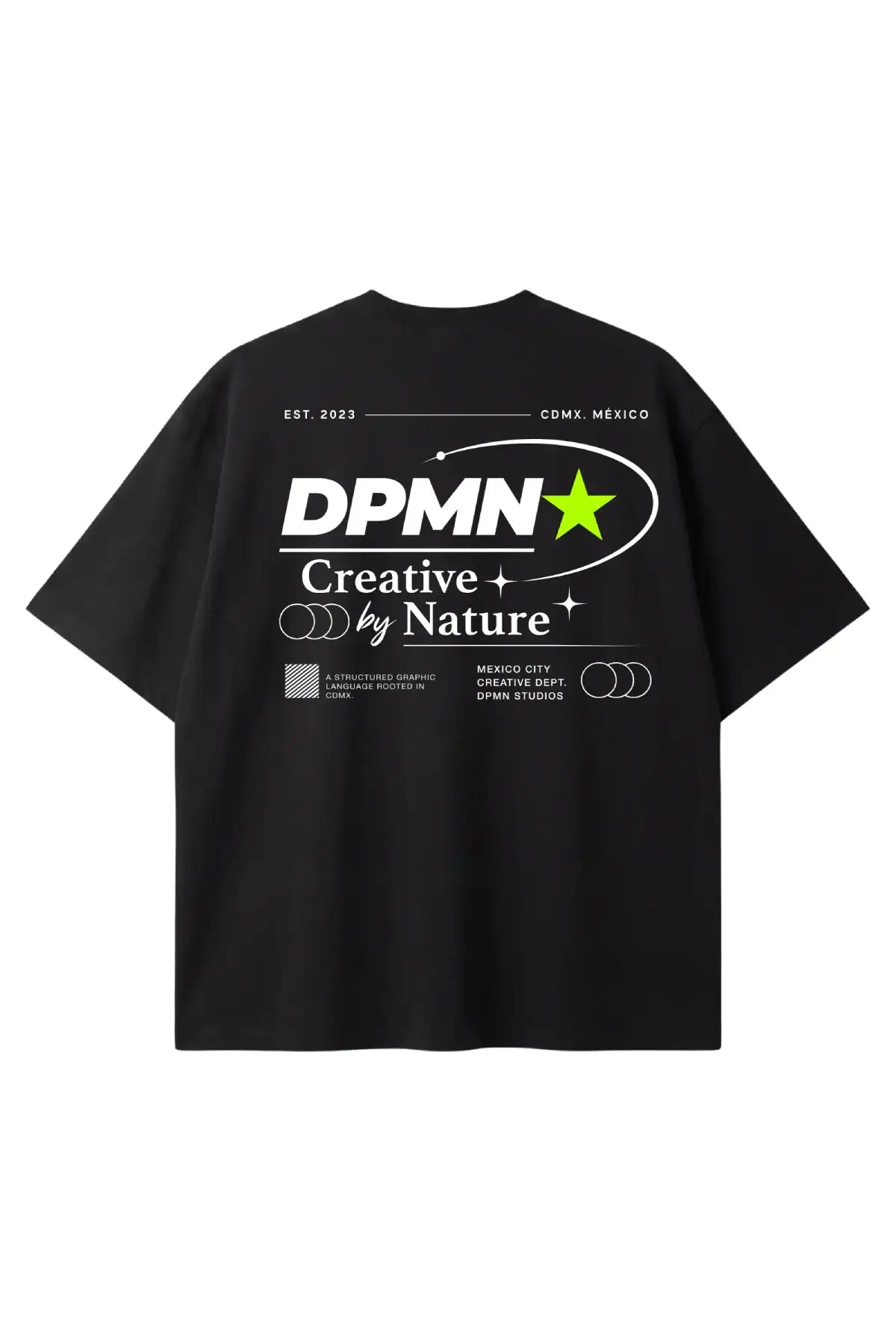 Signature DPMN Oversized Tee All Black, playera unisex DOPAMYN