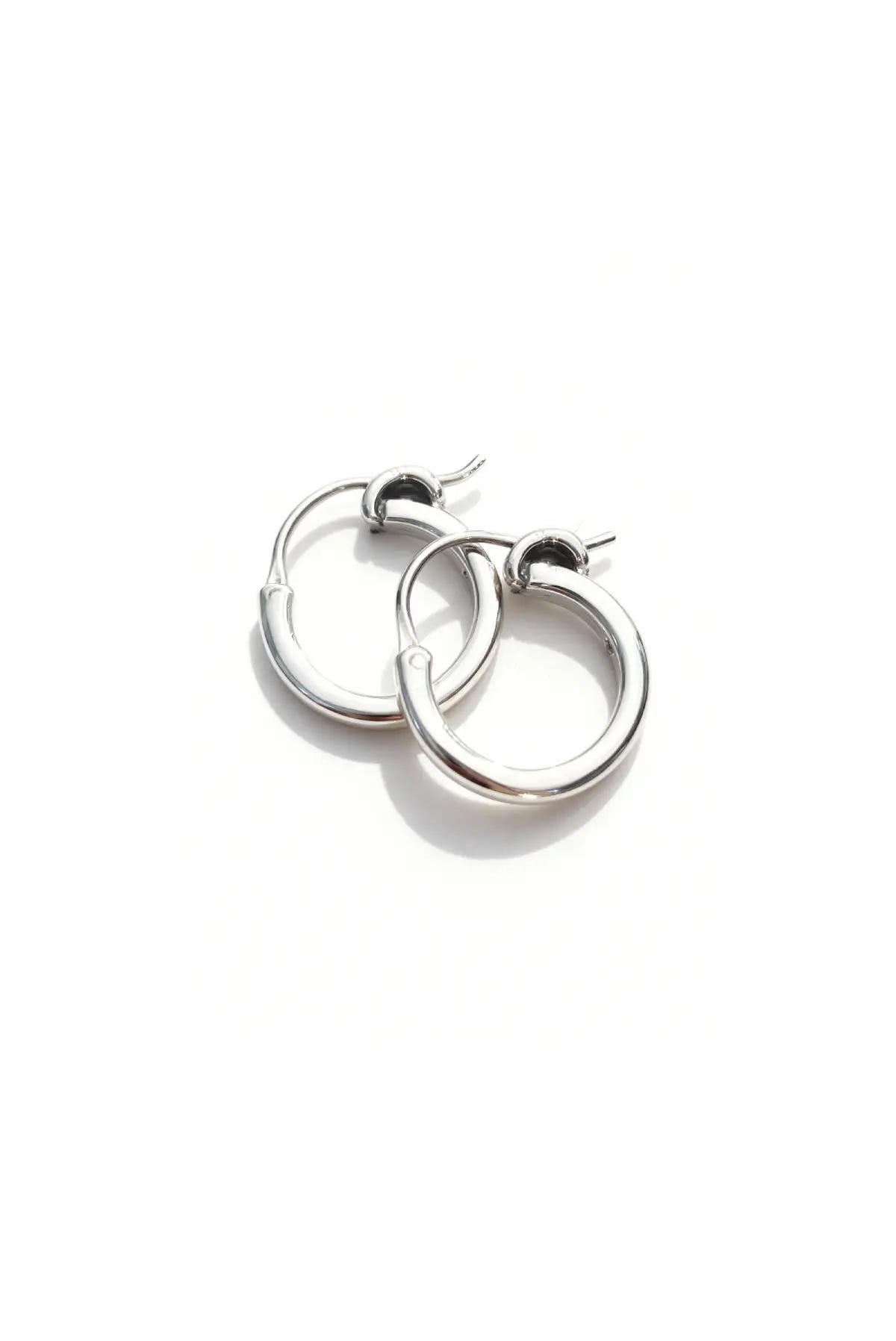 Hoops de plata .950 aretes unisex joyería artesanal minimalista dopamyn