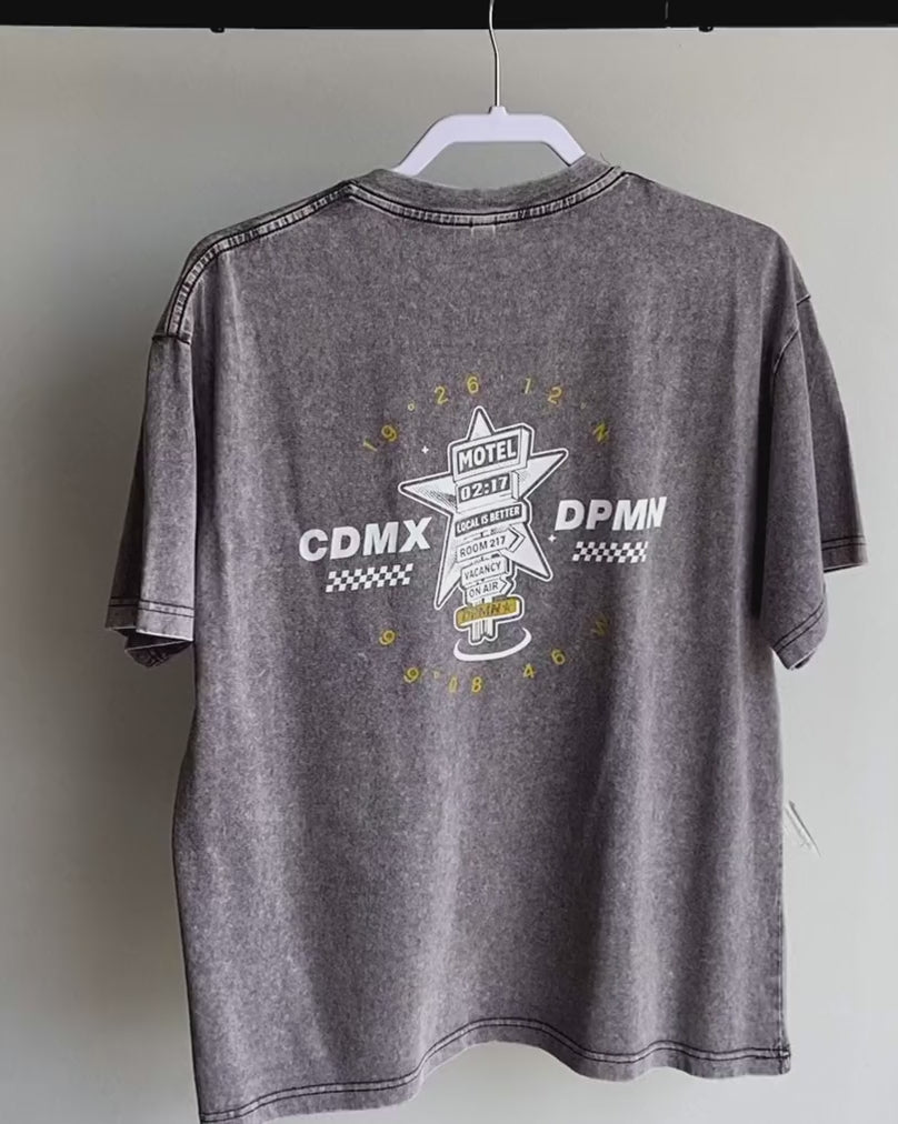 Motel Semi Oversized Tee — Washed Grey DPMN★