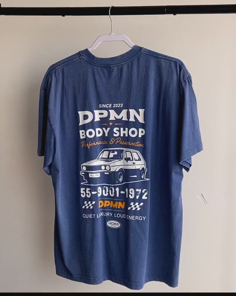 Archive Motors Semi Oversized Tee — Washed Blue