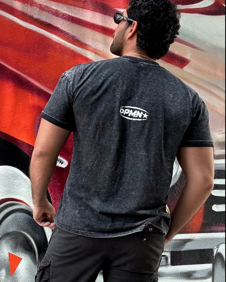 ICON DPMN Semi Oversized Tee Washed Black en la calle, estilo DPMN★