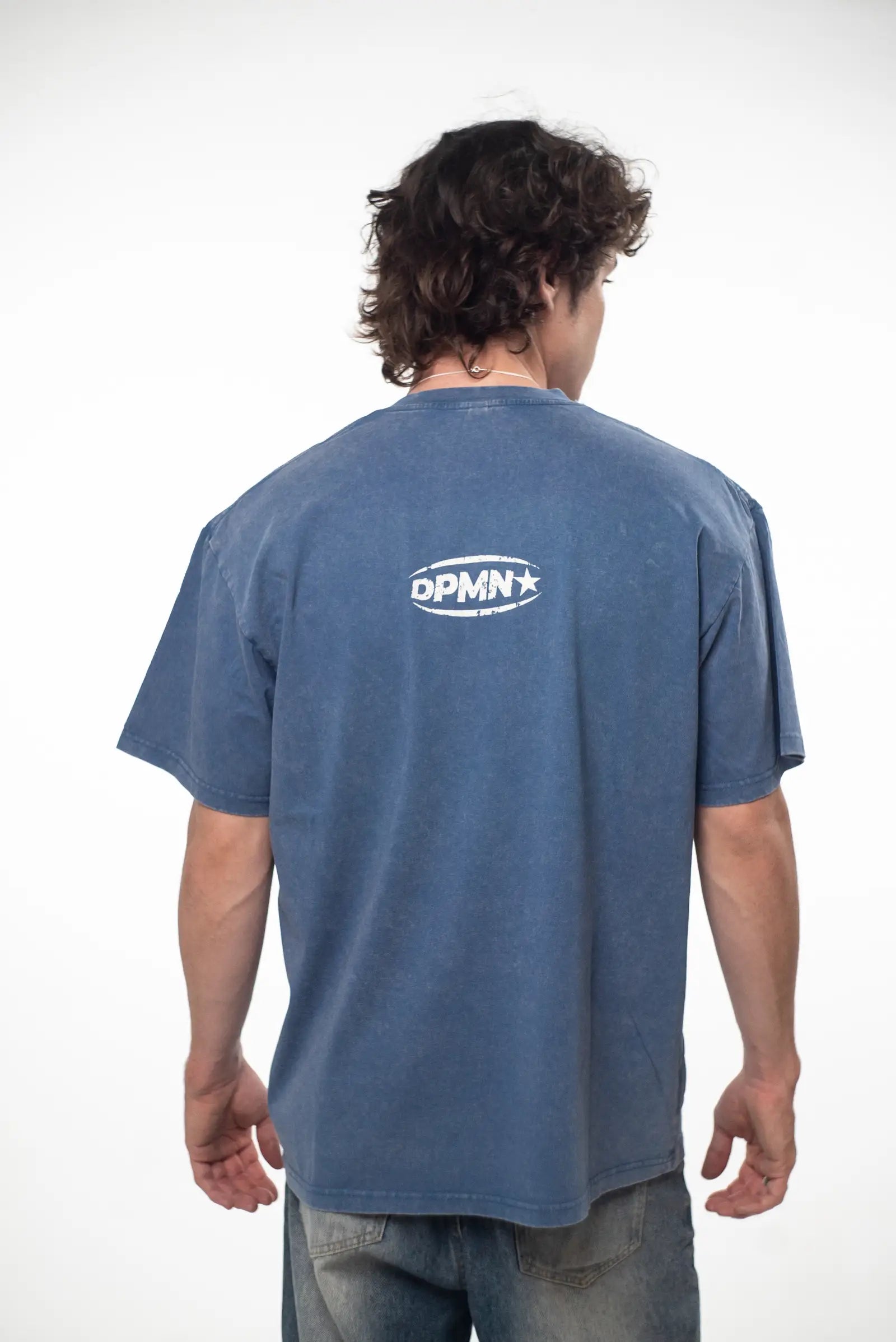 ICON DPMN Oversized Tee — Washed Blue