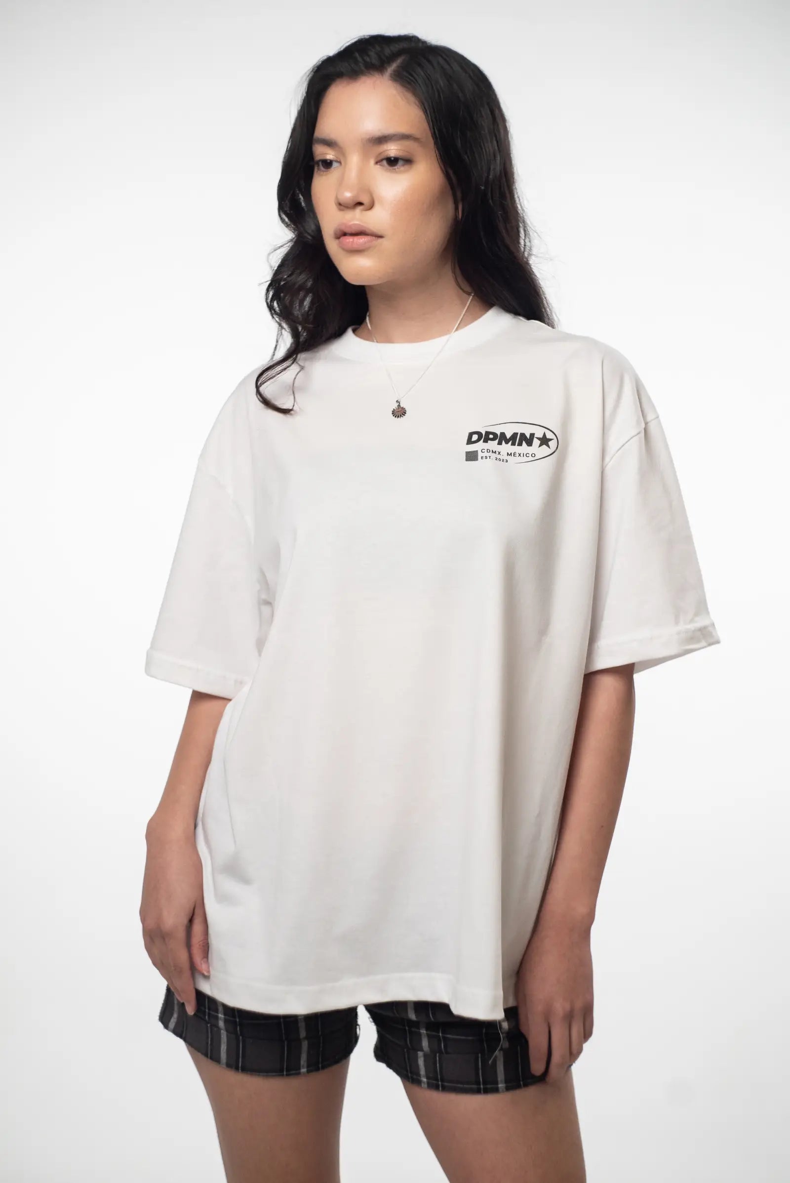 Signature DPMN Oversized Tee — Off White