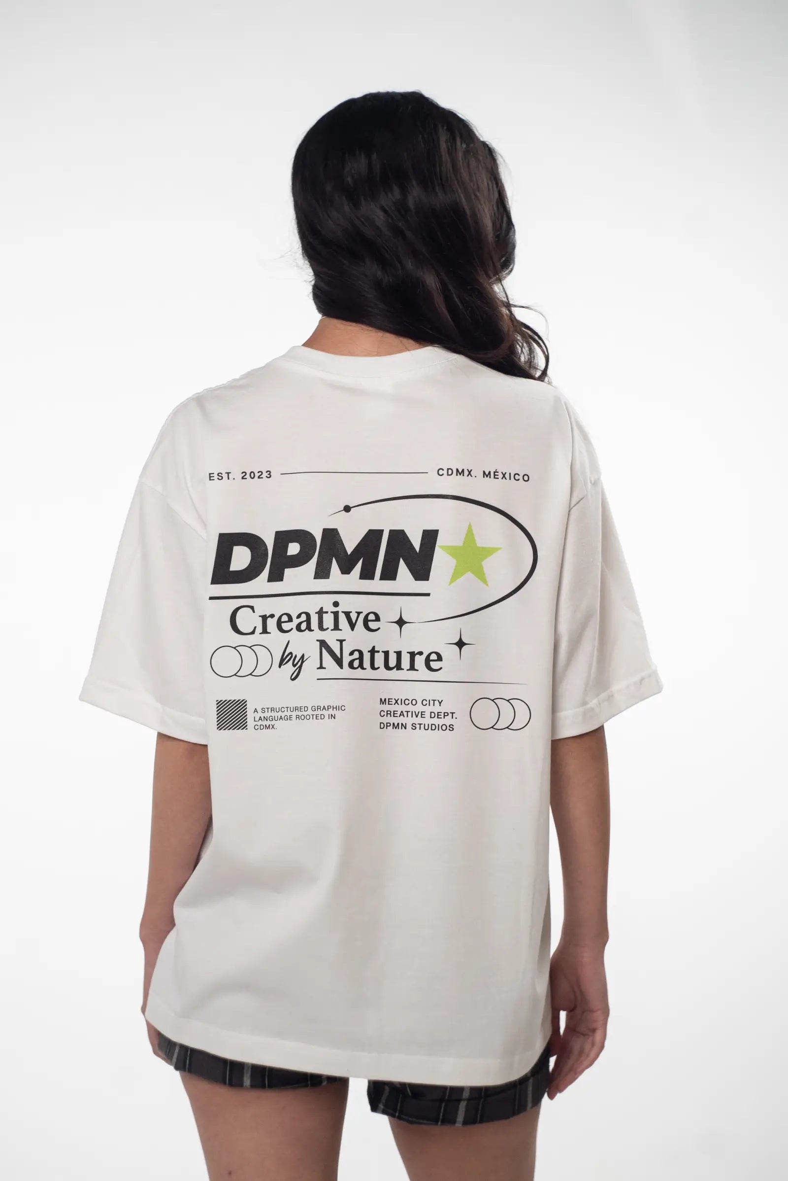 Signature DPMN Oversized Tee — Off White