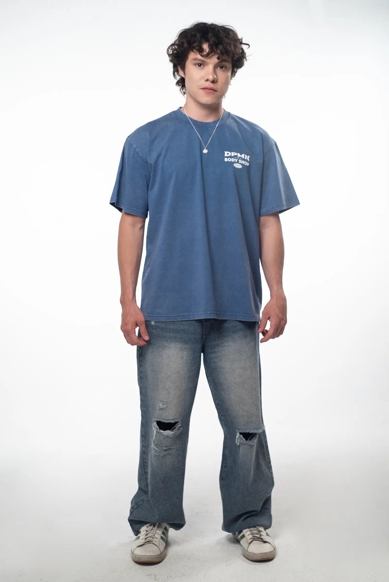 Archive Motors Oversized Tee — Washed Blue