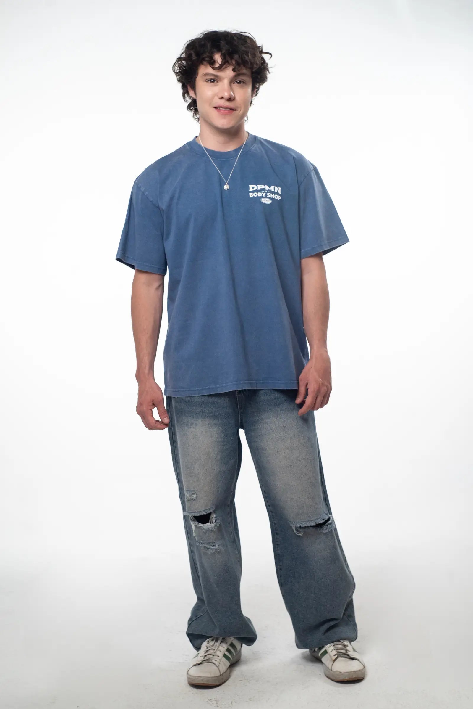 Archive Motors Oversized Tee — Washed Blue