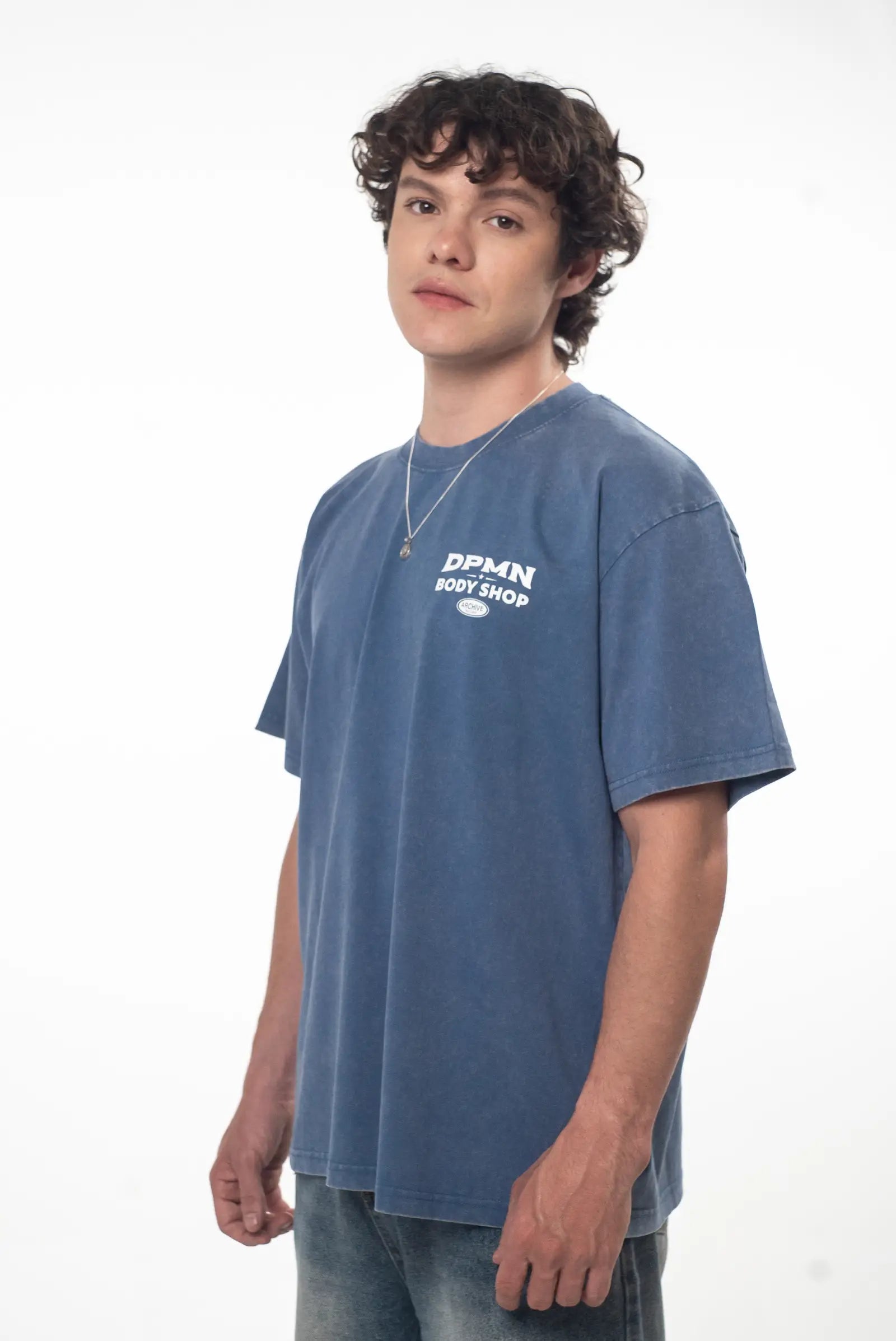 Archive Motors Oversized Tee — Washed Blue