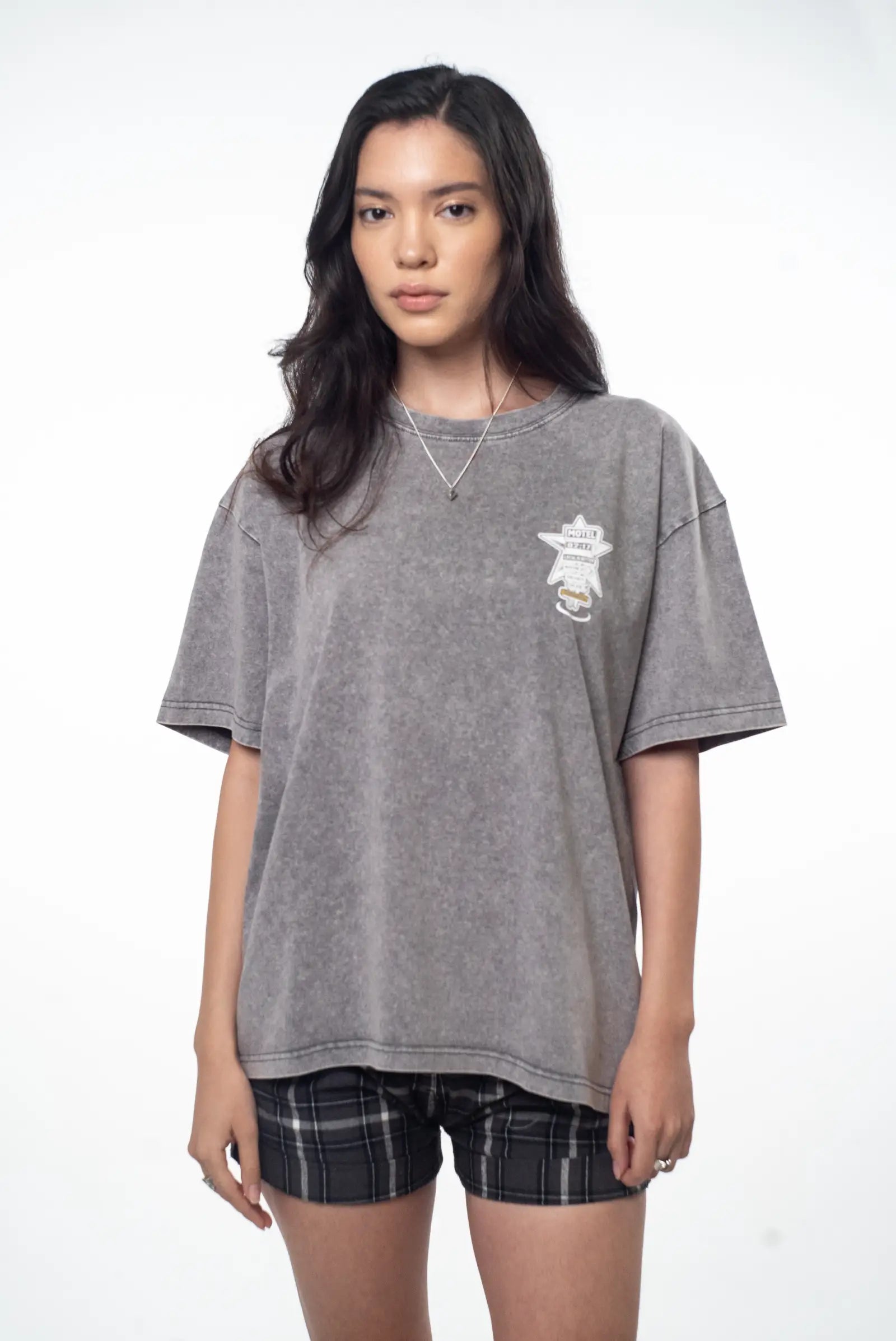 Motel Oversized Tee — Washed Grey