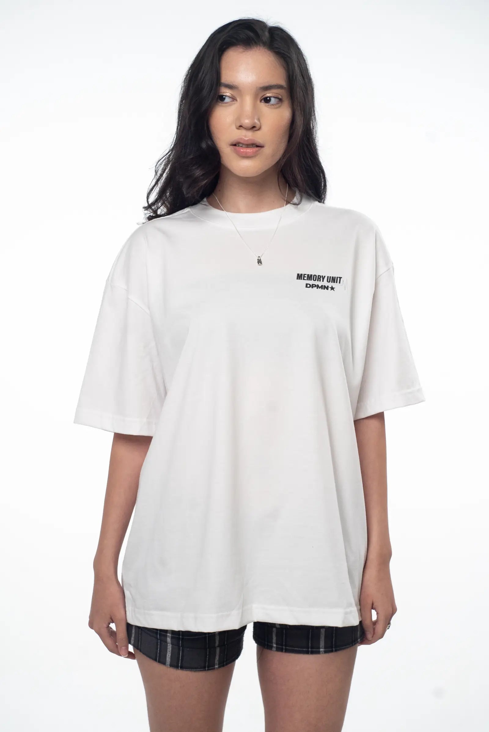 Signature DPMN Oversized Tee — Off White