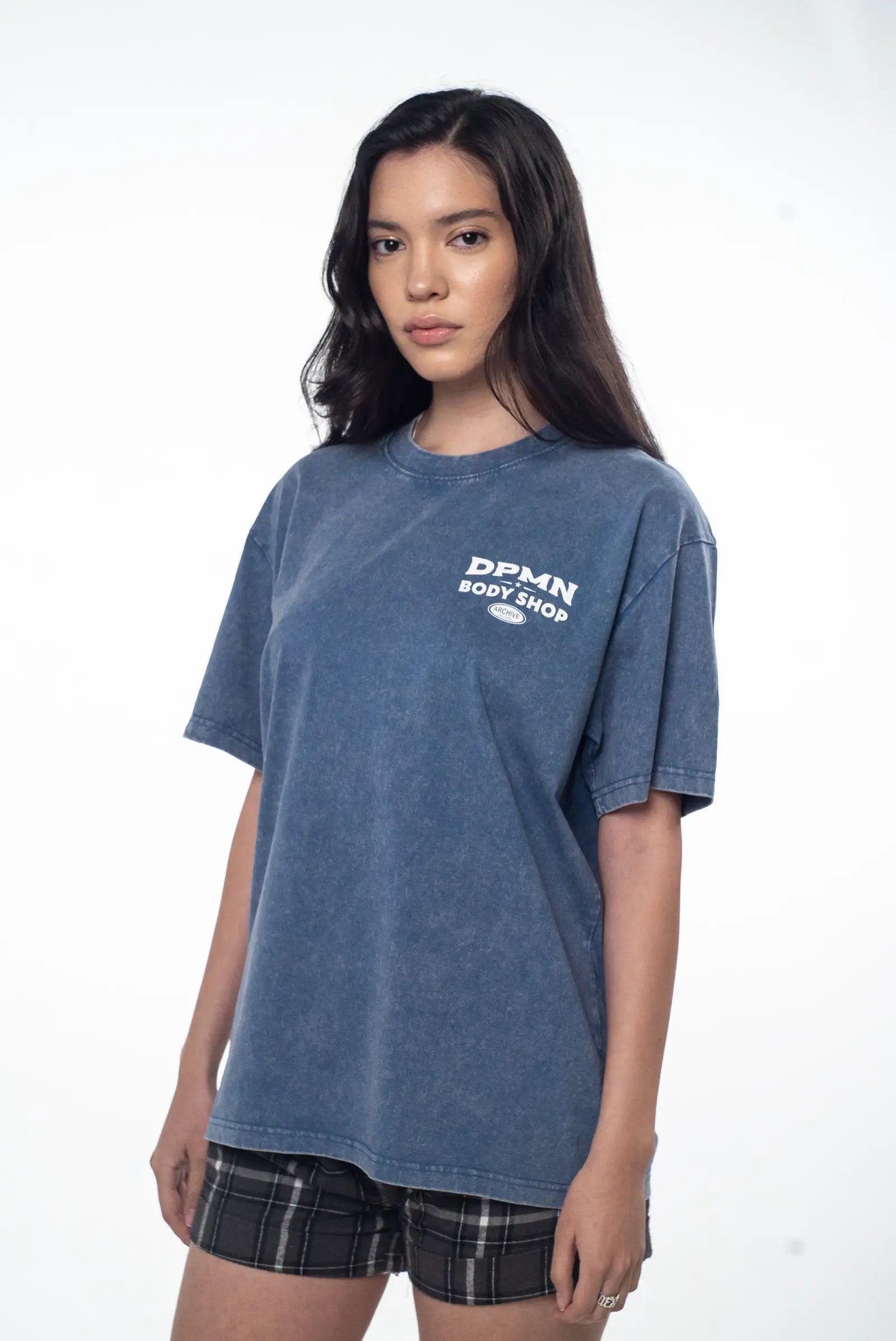 Archive Motors Oversized Tee — Washed Blue